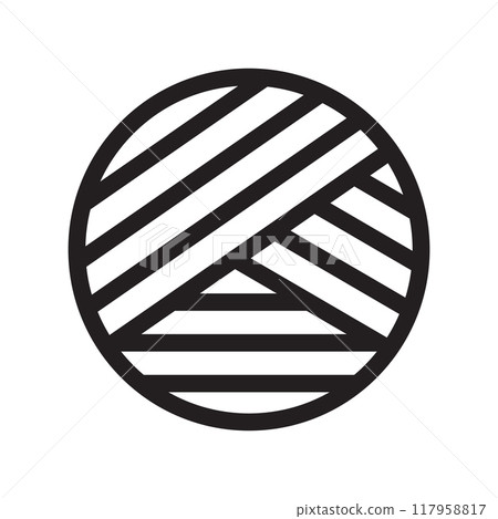 yarn ball icon vector logo balls of yarn knitting needles cat toy cartoon character symbol illustration doodle design 117958817