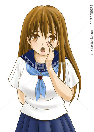 動漫風格女高中生 動漫風格女高中生 117958921
