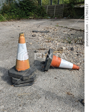 Traffic Cone Roadworks Red and White Barriers 117960127