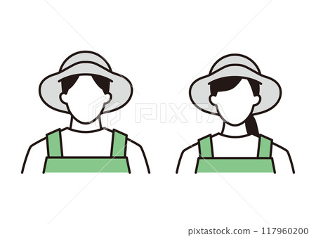 Farmers wearing straw hats Farmers wearing straw hats 117960200