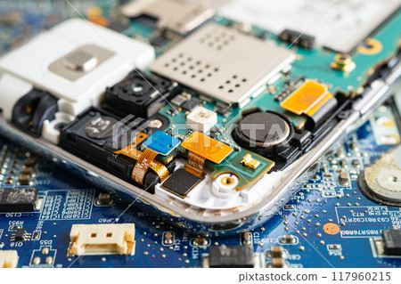 Repairing and upgrade circuit mainboard of notebook, electronic, computer hardware and technology. 117960215
