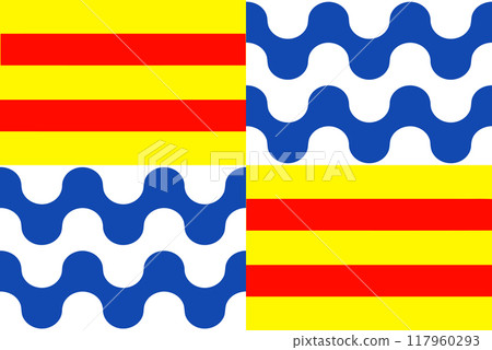 Flag of the city of Badalona 117960293