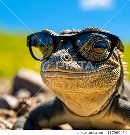 戴眼鏡的鬣蜥 117960454
