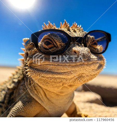 戴眼鏡的鬍鬚龍 戴眼鏡的鬍鬚龍 117960456