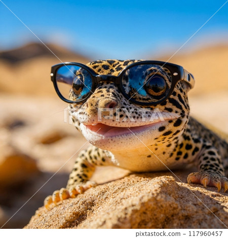 戴眼鏡的豹紋守宮 117960457