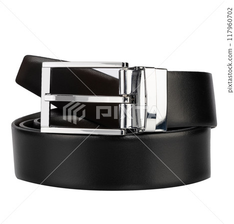 Black Leather Belt with Silver Buckle Black Leather Belt with Silver Buckle 117960702