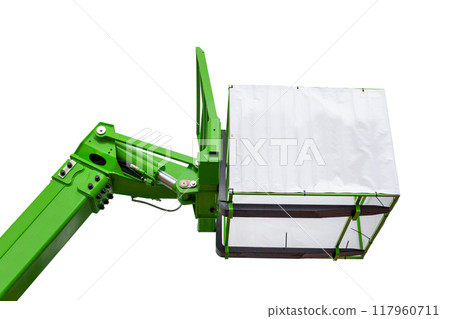 Green Hydraulic Boom Lift with Covered Platform 117960711