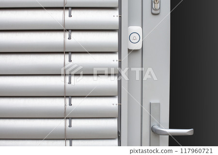 Modern Door with Wireless Doorbell and Metal Handle Modern Door with Wireless Doorbell and Metal Handle 117960721