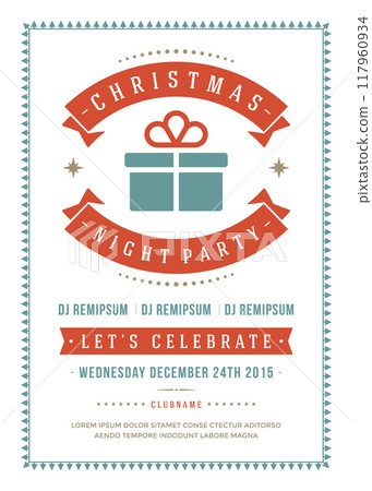 Christmas party invitation poster design vector illustration Christmas party invitation poster design vector illustration 117960934