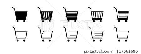 A cart on wheels for shopping. A cart on wheels for shopping. 117961680