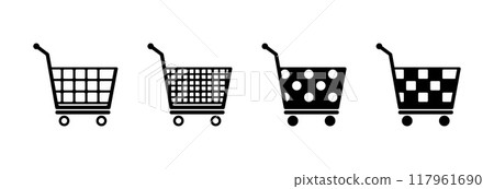 Set Shopping cart icon. 117961690