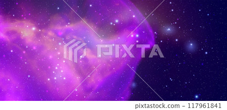 Space vector background with realistic nebula and shining stars. Magic colorful galaxy with stardust Space vector background with realistic nebula and shining stars. Magic colorful galaxy with stardust 117961841