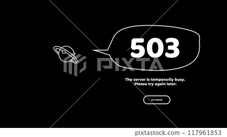 503 Service Temporarily Unavailable error page. Vector layout template 503 Service Temporarily Unavailable error page. Vector layout template 117961853
