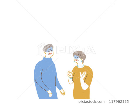 Pale senior man and woman 117962325