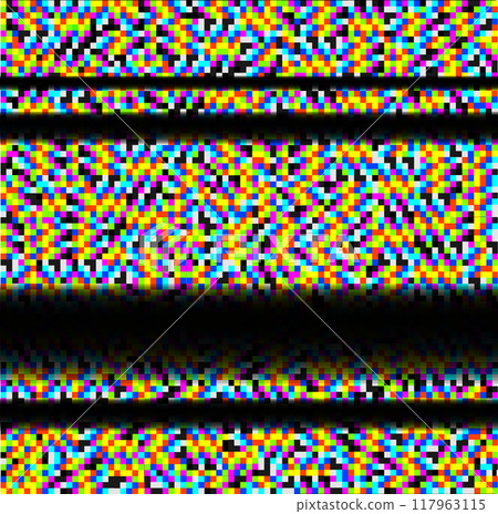 Color Tv Noise Screen Background with Horizontal Lines. Vector 117963115