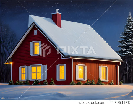 festive tranquil nostalgic winter wonderland. 117963178