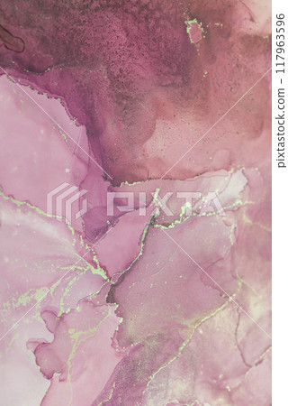 Soft pink and purple abstract watercolor artwork with delicate gold accents creating a serene and dreamy composition Soft pink and purple abstract watercolor artwork with delicate gold accents creating a serene and dreamy composition 117963596