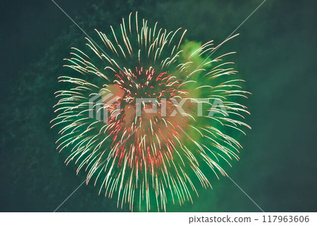 Red fireworks Red fireworks 117963606