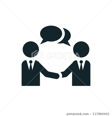 Two businessmen shaking hands and making a deal 117964442