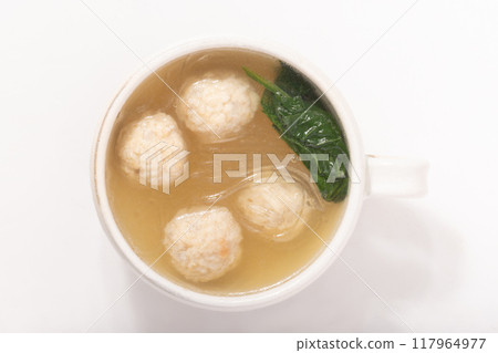 Chicken meatballs and vermicelli soup Chicken meatballs and vermicelli soup 117964977