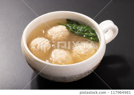 Chicken meatballs and vermicelli soup Chicken meatballs and vermicelli soup 117964981