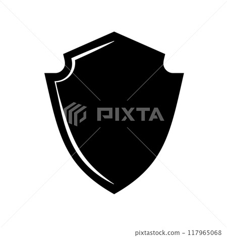 Shield logo template flat illustration, shielding icon in black and white color, security and protector symbol isolated on white background Shield logo template flat illustration, shielding icon in black and white color, security and protector symbol isolated on white background 117965068