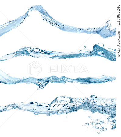 Set of Water Waves, isolated on transparent background Set of Water Waves, isolated on transparent background 117965240