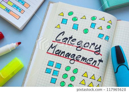 Page with notes on category management. Strategic planning and business organization. 117965628