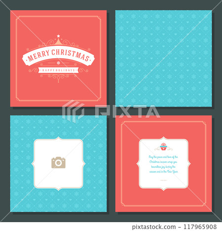 Christmas greeting card vector design and pattern background 117965908
