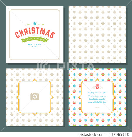 Christmas greeting card vector design and pattern background Christmas greeting card vector design and pattern background 117965918