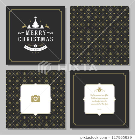 Christmas greeting card vector design and pattern background 117965929