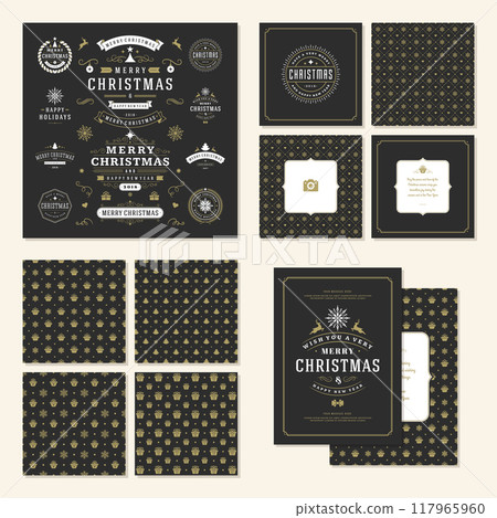 Christmas labels and badges vector design elements set 117965960