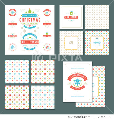 Christmas labels and badges vector design elements set 117966090