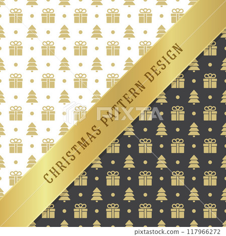 Christmas pattern vector background design with trees 117966272