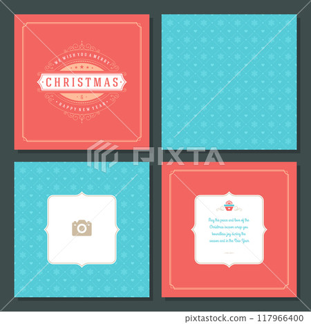 Christmas greeting card vector design and pattern background 117966400