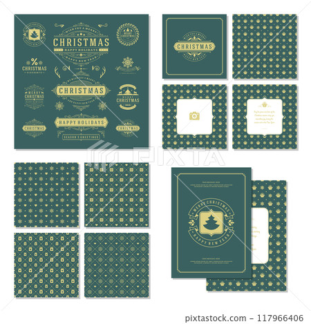 Christmas labels and badges vector design elements set 117966406