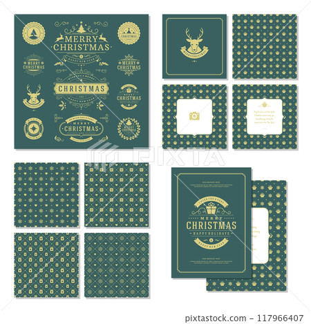 Christmas labels and badges vector design elements set 117966407