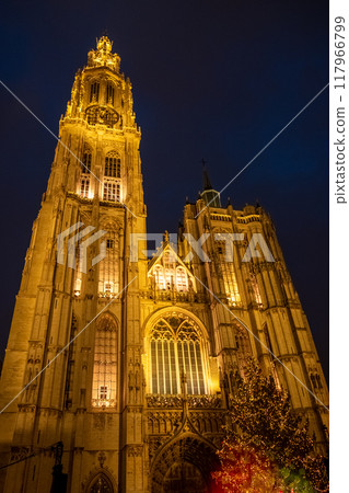 Gothic Majesty: Antwerp Cathedral at Night Gothic Majesty: Antwerp Cathedral at Night 117966799