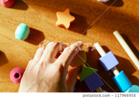 Wooden geometric shapes toy 117966958