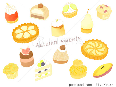 Autumn sweets icon illustration set 117967032