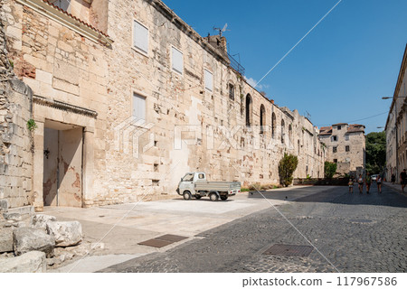 Remains of Roman Historical Complex of the Palace of Diocletian, UNESCO world heritage site in Split, Croatia Remains of Roman Historical Complex of the Palace of Diocletian, UNESCO world heritage site in Split, Croatia 117967586