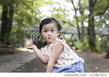 Pretty girls playing in the park Pretty girls playing in the park 117967924
