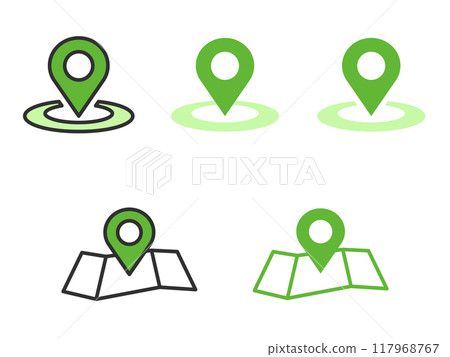 Access map icon set (green) 117968767