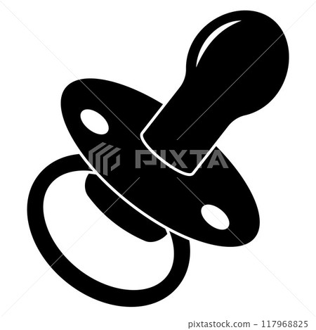 Pacifier editable stroke outline icon isolated on white background flat vector illustration. 117968825