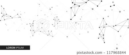 Vector banner design. Connecting dots and lines. Global network abstract background 117968844
