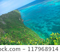 宮古島水晶般清澈的海水和珊瑚礁 117968914