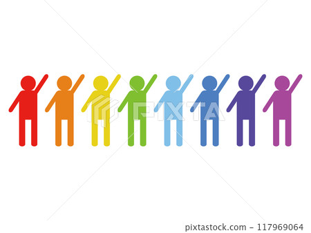 Colorful crowd icons 117969064