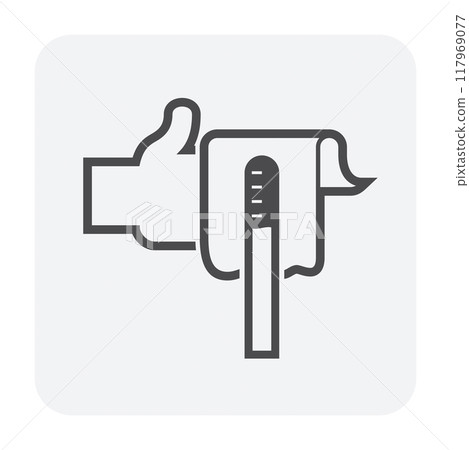 Engine lubricant oil level check vector icon, concept of lubrication. 117969077