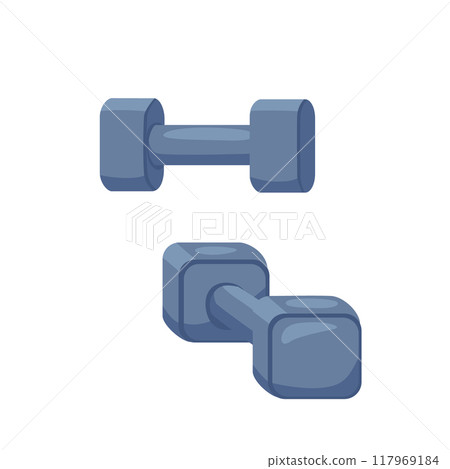Dumbbells fitness equipment. Cartoon vector illustration isolated Dumbbells fitness equipment. Cartoon vector illustration isolated 117969184