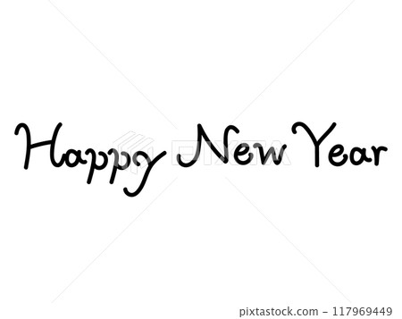 新年快樂手寫字符 117969449